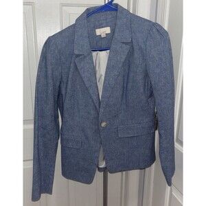 Loft Blue Blazer Size 0 Women's Single Button